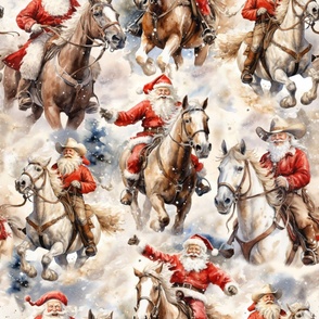 Cowboy Wrapping Paper, Cowgirl Wrapping Paper, Cowboy Santa, Horse