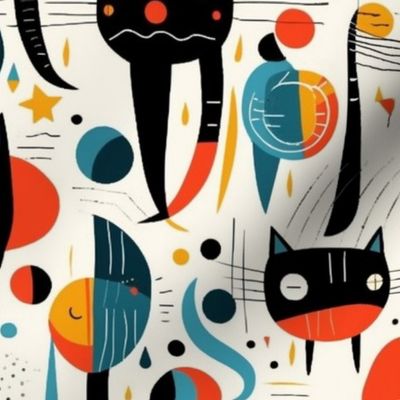 kandinsky abstract black cats