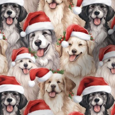 Silly Dogs in Santa Hats (Small Scale)