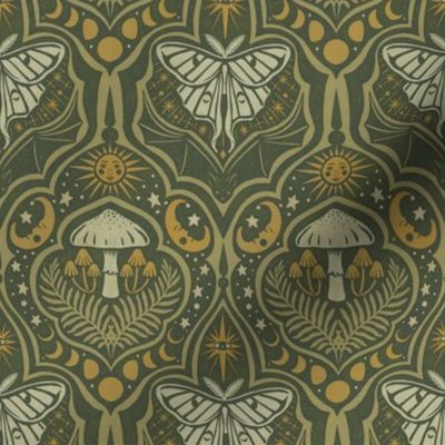 Gothic Nature Damask - small - fern green 