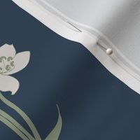 vintage floral stripe white lily 