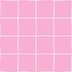 Thin Wavy Check_Bubble Gum Pink _ White_Large