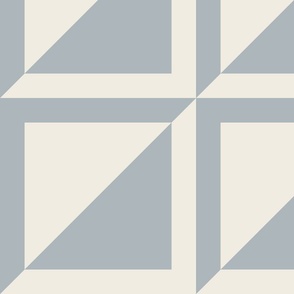 JUMBO // split checks - creamy white_ french blue - 12 inch squares