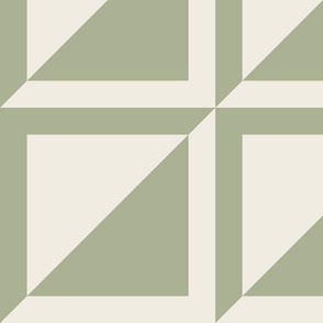 JUMBO // split checks - creamy white_ light sage green - 12inch squares