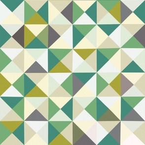 Triangle Squares Geometric - Greens (large Scale)