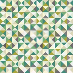 Triangle Squares Geometric - Greens (Small Scale) 