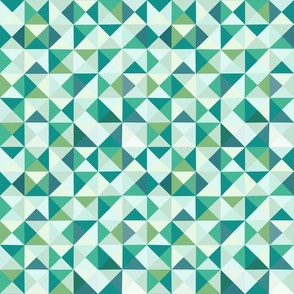 Triangle Squares Geometric - Blue & Green (small scale)