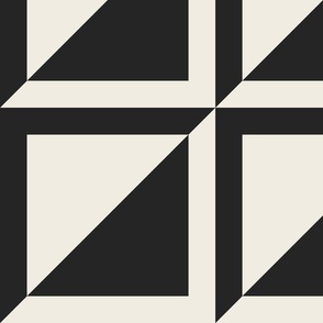 JUMBO //  split checks - creamy white_ raisin black - 12 inch squares