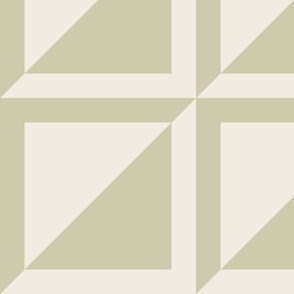 JUMBO //  split checks - creamy white_ thistle green - 12 inch squares