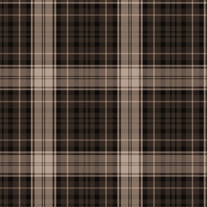 Dress Gordon Scottish Tartan Weave in Muted Faded Natural Brown 