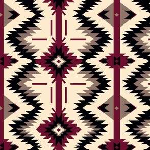 Quartz and Carnelian Geode Tribal Navajo Native American Rug Weave Pattern