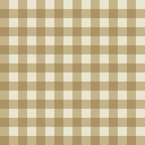 Medium /// Gingham: Tan brown white - Checkers fabric + wallpaper