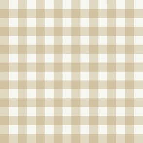 Medium // Gingham: Beige white - Checkers fabric + wallpaper