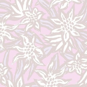 FIFI ABSTRACT PAINTED FLORAL- PINK LRG