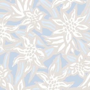 FIFI ABSTRACT PAINTED FLORAL- BLUE LRG