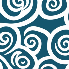 spirals teak & white