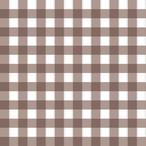 Medium // Gingham: brown white dashed - Checkers fabric + wallpaper