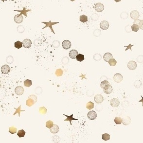 Minimalist stars and sparkle on off white // gold stars