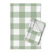 Large /// Gingham: Sage Green - Checkers fabric + wallpaper