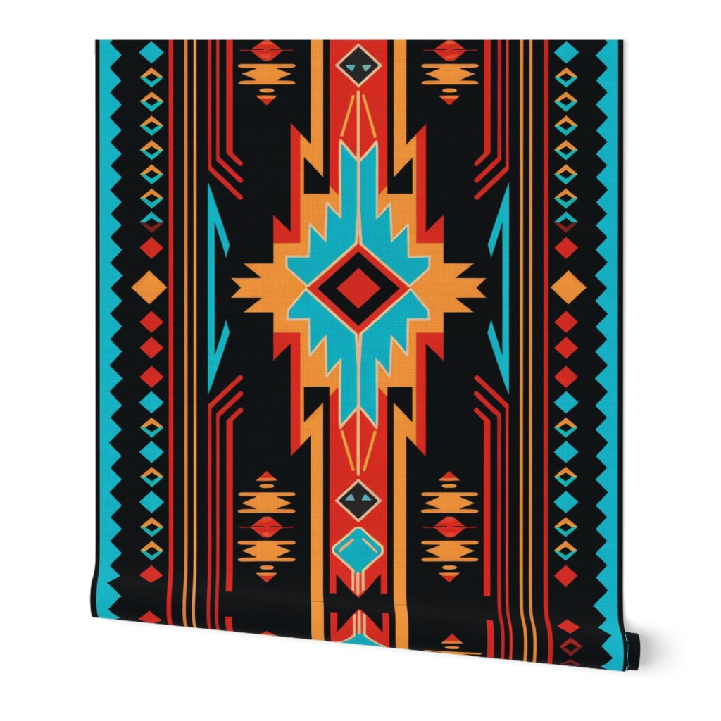 Magic Night Navajo Native American Tribal Blanket Motif