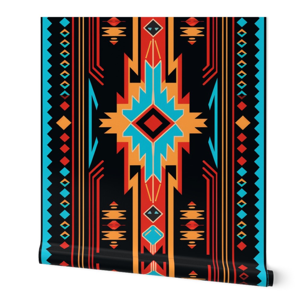 Magic Night Navajo Native American Tribal Blanket Motif