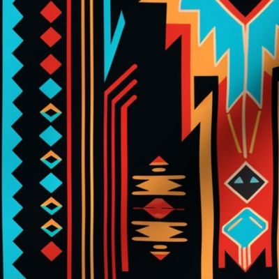 Magic Night Navajo Native American Tribal Blanket Motif