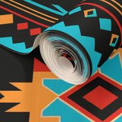 Magic Night Navajo Native American Tribal Blanket Motif