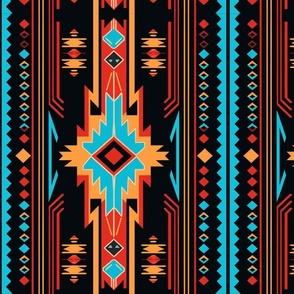 Magic Night Navajo Native American Tribal Blanket Motif