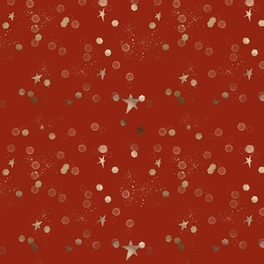 Minimalist stars and sparkle on red// Christmas cheer