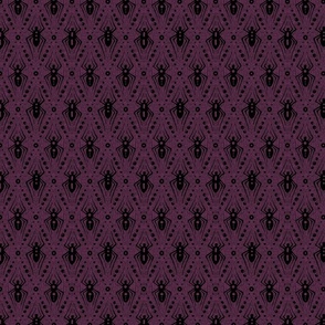 Black Spiders on Purple Background 