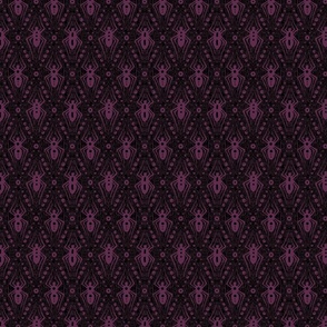 Purple Spiders on Black Background  