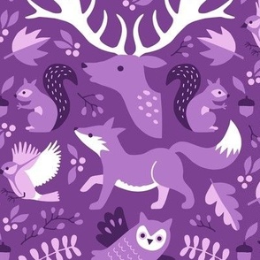 Forest Animals Autumn purple