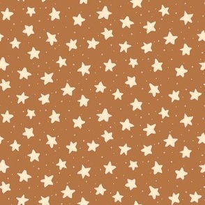 Stars / small scale / boho brown playful magical coordinate pattern design
