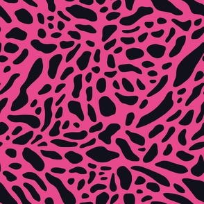 Bold jaguar print - vibrant black and pink animal print