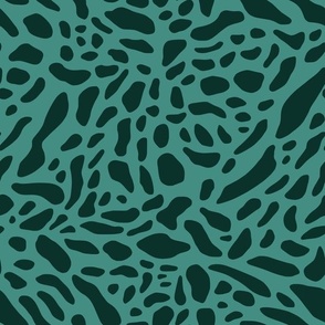 Bold jaguar print - black on green animal print