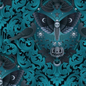 medium // Gothic halloween beauty in teal