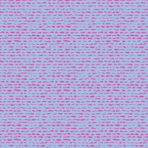 Abstract Irregular Lines,  Horizontal Grunge Texture Hot Pink on Blue