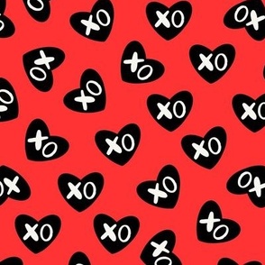 XO valentines day black, red, white 
