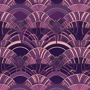 art deco circles in purple and magenta 