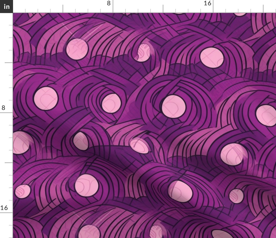 art deco circles in purple and magenta abstracts