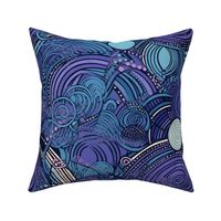 art deco in blue and purple 