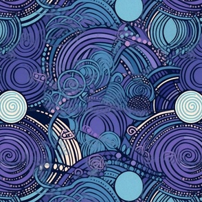 art deco in blue and purple 