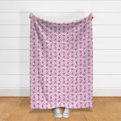 Medium Scale Playful Paisley Bandana Peony Pink on White