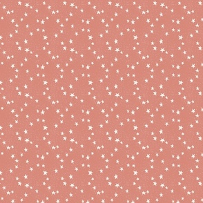 Stars in a soft coral pink sky - medium scale