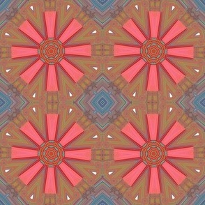 octagon motif - boho coral 