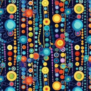 kandinsky mardi gras beads in blue and gold