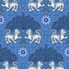 tribal tiger / blue / medium