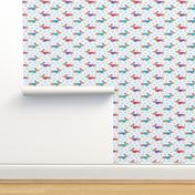 Charming dachshund dog pattern // small scale 0012 A // pink blue violet turquoise dots bone bones jacket colorful dreams