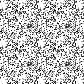 Floral monochrome pattern (small scale)