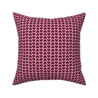Mid-century modernist Valentine - Retro geometric cut out Valentine's Day hearts love design burgundy on pink